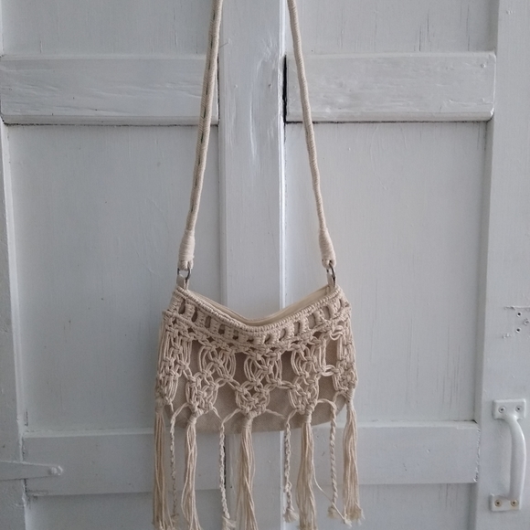 American eagle macrame purse ivory - Picture 2 of 5